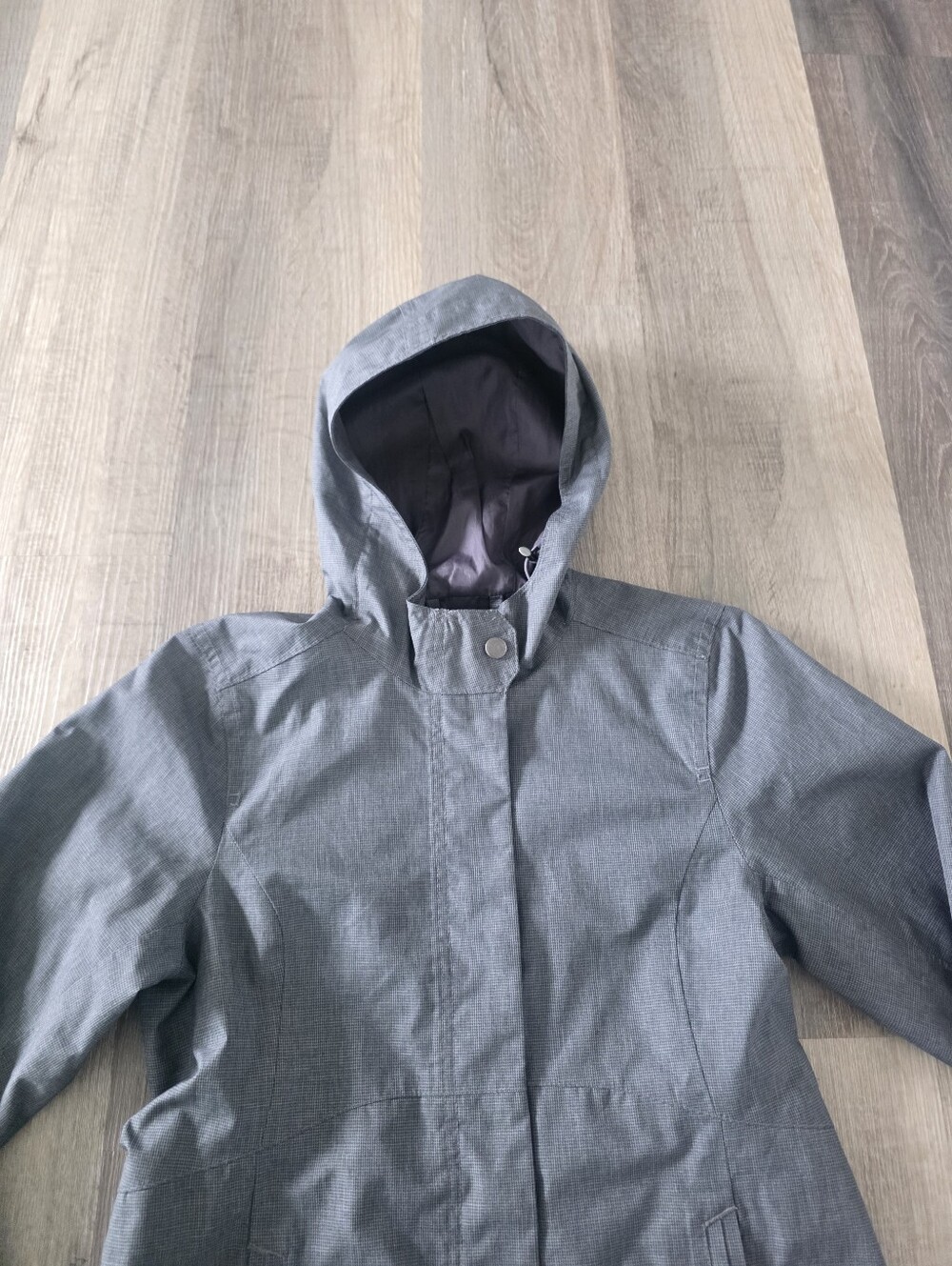 Eddie Bauer Women's Gray Raincoat Hooded Size XS - Picture 3 of 8